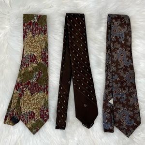 ❌DONATED❌ Dior set of 3 neckties monogram logo silk classic office style